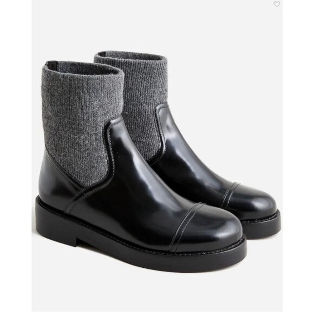 J. Crew Spazzo Italian Leather Rib Cuff Boots Size 8